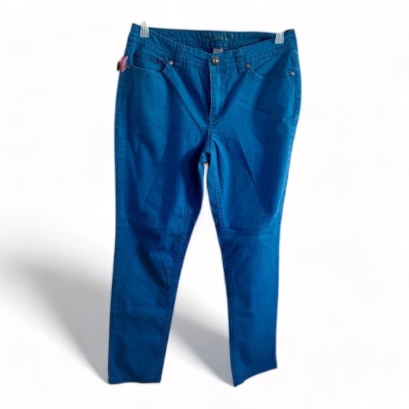 New Direction(Weekend) Teal Blue Jeans with Embellished Back Pockets- 12 - Picture 1 of 4